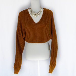 Active USA Spice Knit Cropped Sweater Size M
